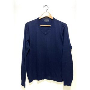 Club Room merino wool sweater Italian spun yarn light knit blue winter men's L